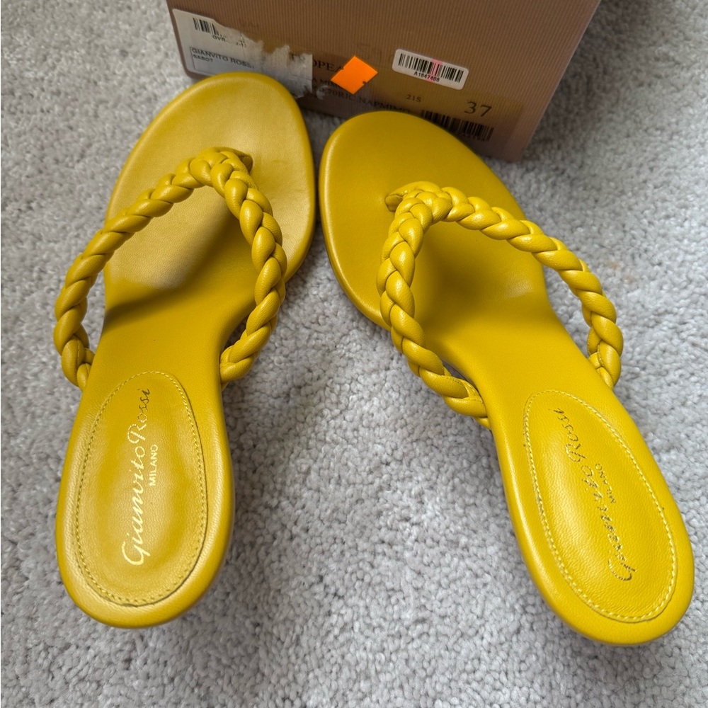 Gianvito Rossi Yellow Braided “Tropea” sandals